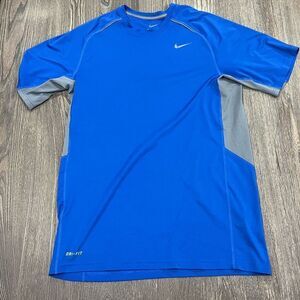 Nike T Shirt Medium Mens Blue Gray Short Sleeves Legacy Training Dri Fit Crew